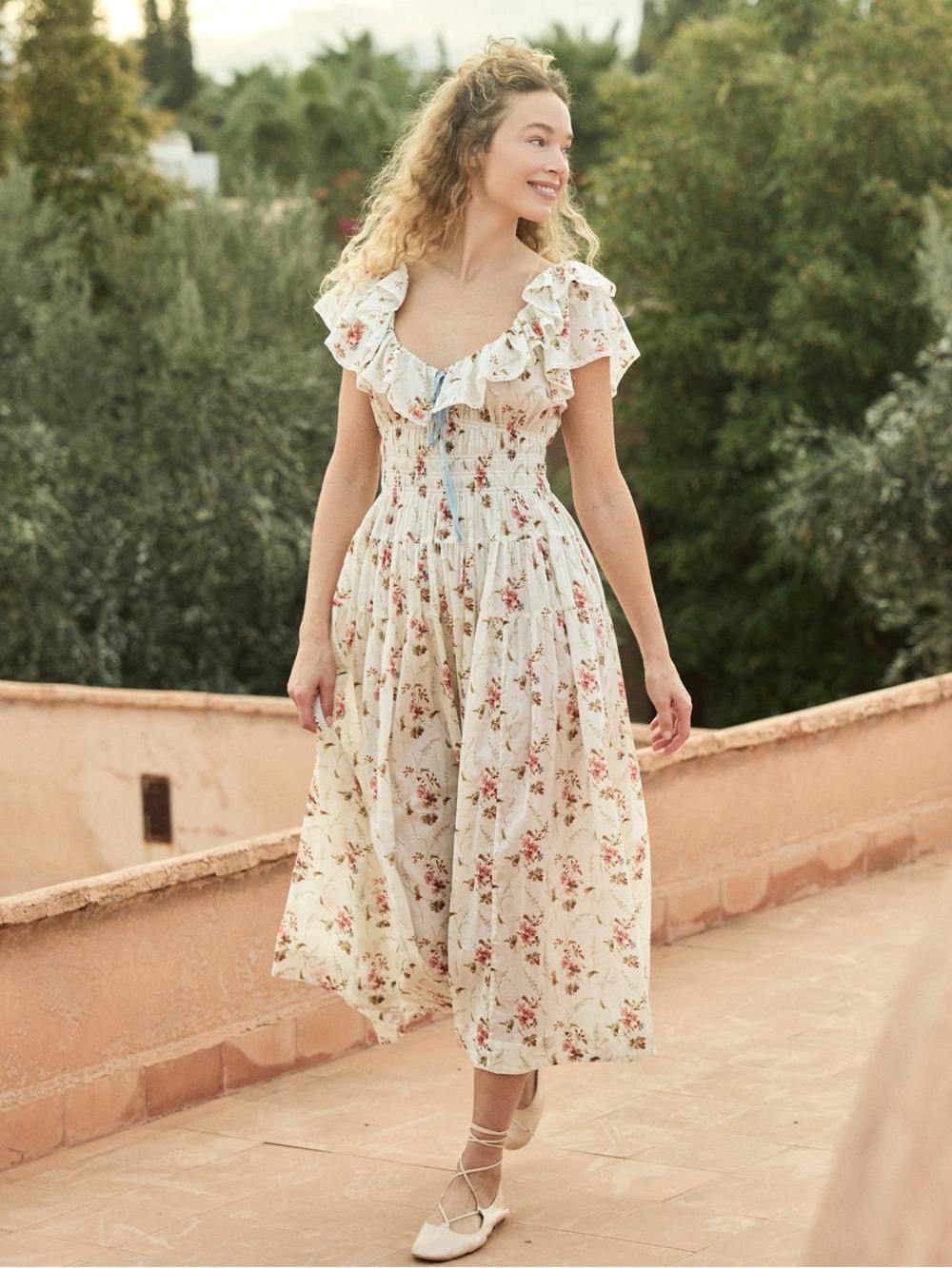 Doen Illiana Dress in Blanc Prairie Rose